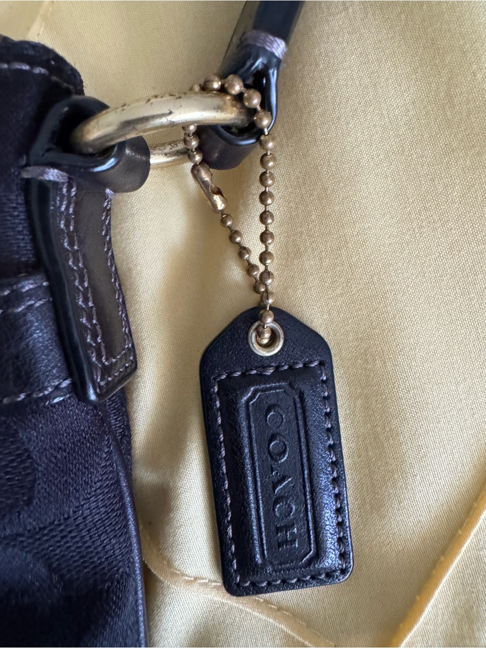 Coach Black Monogram Crossbody Bag with Cream Logo Scarf Accent - Picture 6 of 10